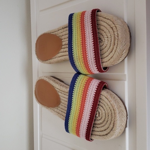 Gap rainbow woven slides, espadrille flats, women's size 9 - Picture 2 of 9